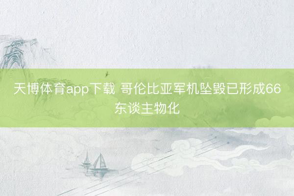 天博体育app下载 哥伦比亚军机坠毁已形成66东谈主物化
